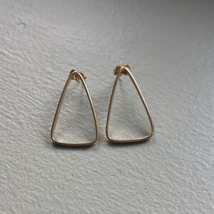 14k Yellow Gold Triangle Earrings